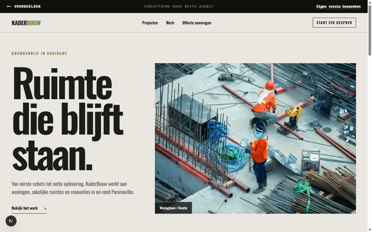 KaderBouw NV conceptdemo preview