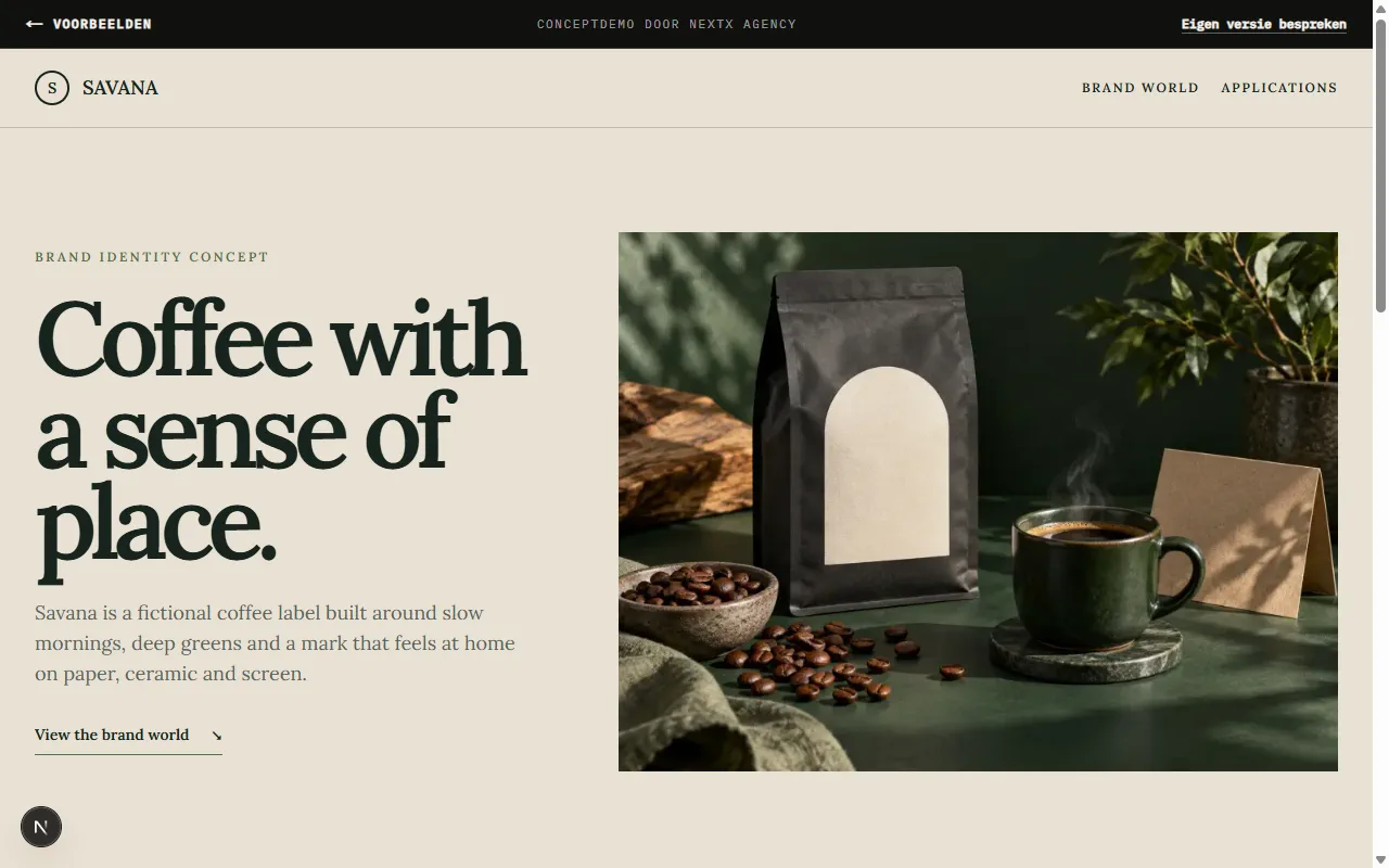 Savana Coffee conceptdemo preview
