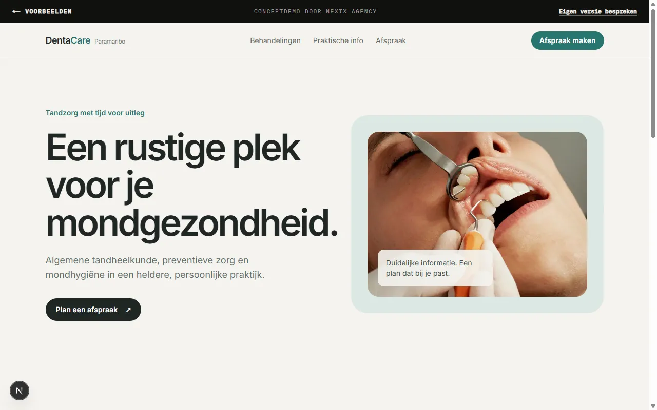 DentaCare Paramaribo conceptdemo preview